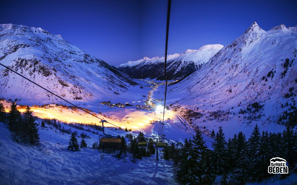 Nach Lift Alpen Winter Schneebeben