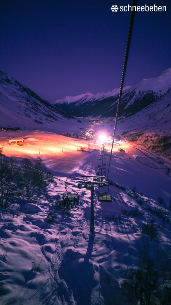 Lift Nacht Skigebiet Schneebeben