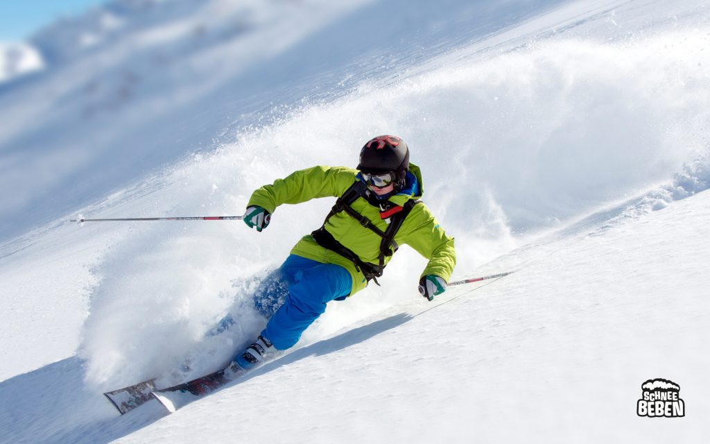 Skifahrer Piste Powder Schneebeben